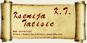 Ksenija Tatišić vizit kartica